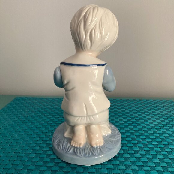 Vintage Praying Boy and Girl with Doves Porcelain Figurines Set of Two EUC - Picture 11 of 15